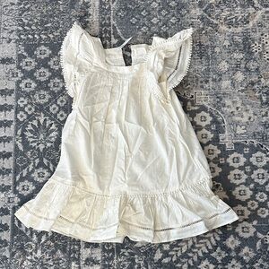 NWT Crewcuts Cream Eyelet Peplum Blouse with Ruffle Sleeves